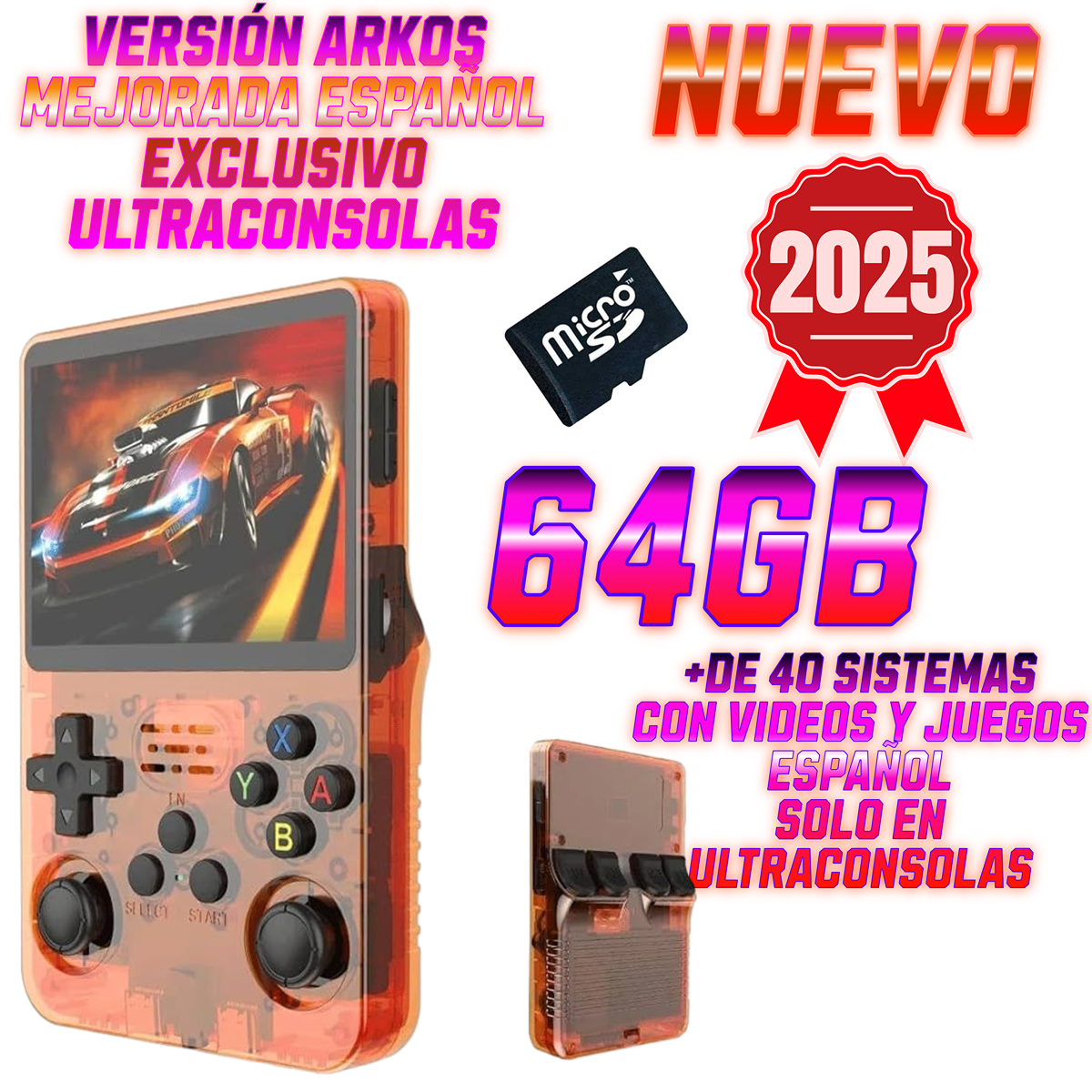 Consola R36s  64gb Naranja